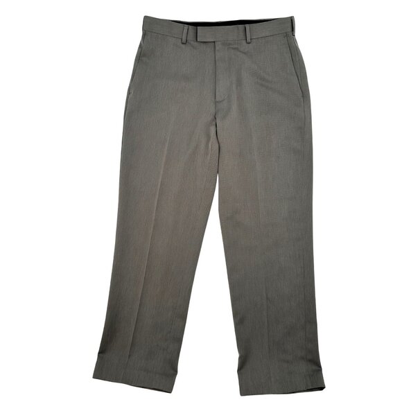 Axist Mens Gray 100% Polyester Flat Front Business Casual Dress Pants 34x30 - Picture 1 of 12